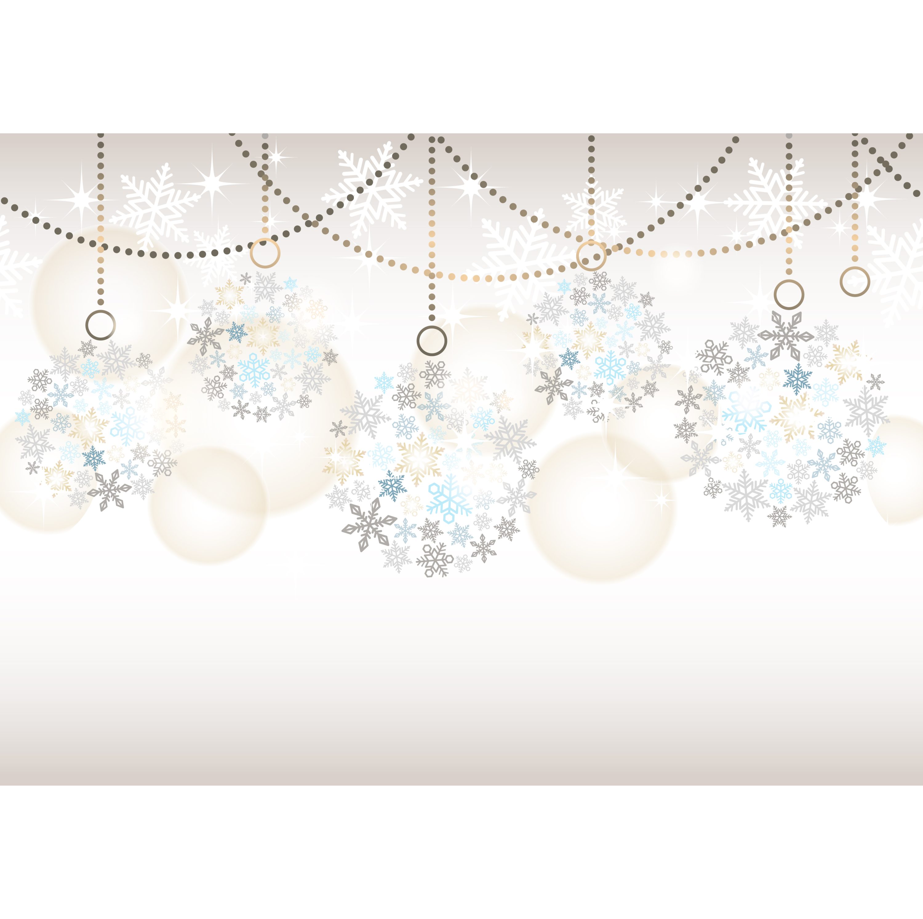 Light & Shiny Christmas Balls And Snowflakes Design Free Vector