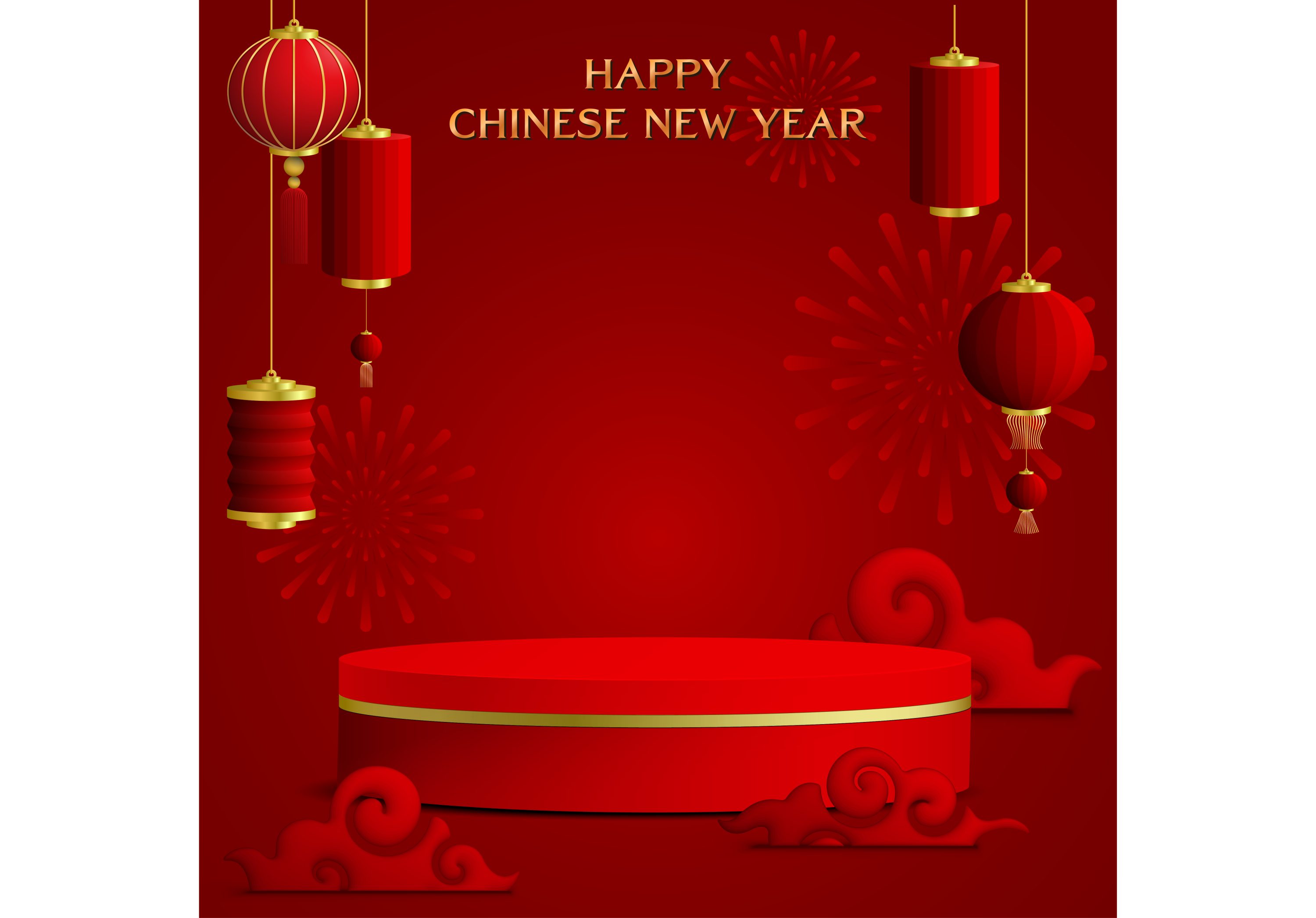 Traditional Red Design Happy Chinese New Year Free Vector - Best Free ...